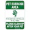 Brady Designated Pet Area For Residents Only Please Clean Up After Your Pet, 12" W x 18" H, 115217 115217 - alternate 1